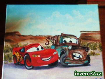 obraz -autíčka CARS - malovaný olejem na plátně_1 186512_1.jpg