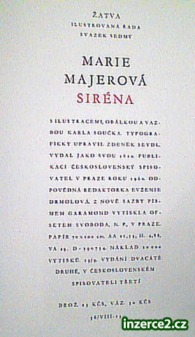 Prodám knihu SIRÉNA - Marie Majerová_2 279687_2.jpg
