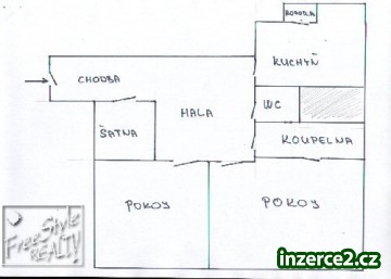 2+1 85m2 P2 Nové Město, po Rekonstrukci, Nezařízen, 3853_2.jpg
