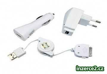 SADA NABÍJEČEK 3v1 PRO APPLE iPOD iPHONE USB GSM_1 404577_1.jpg