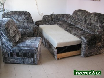 Prodám rozkládací sedací soupravu + 2 křesla - 3 000,-kč_2 443072_2.jpg