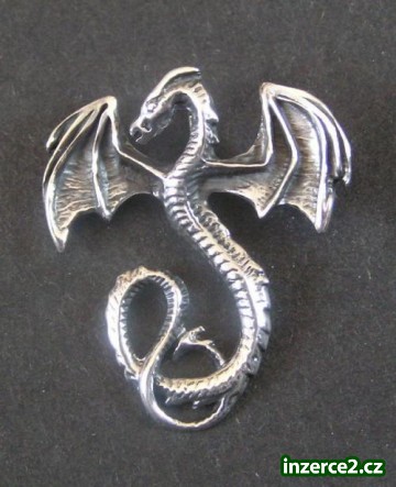 Drak s roztaženými křídly - stříbrný přívěsek_1 46575_1.jpg