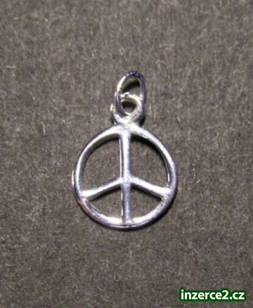 Hippie (peace) Symbol - stříbrný přívěsek_1 46636_1.jpg