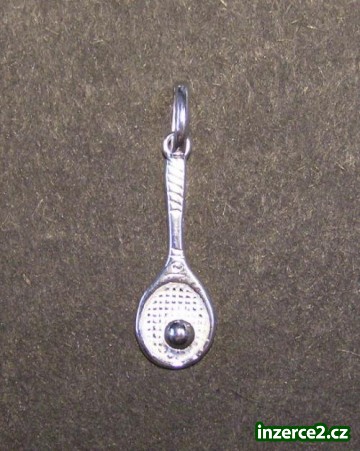 Tenisová raketa (pálka) - stříbrný přívěsek_1 46666_1.jpg