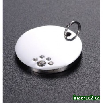 Psí známka chirurgická ocel kolečko s tlapkou_1 517355_1.jpg